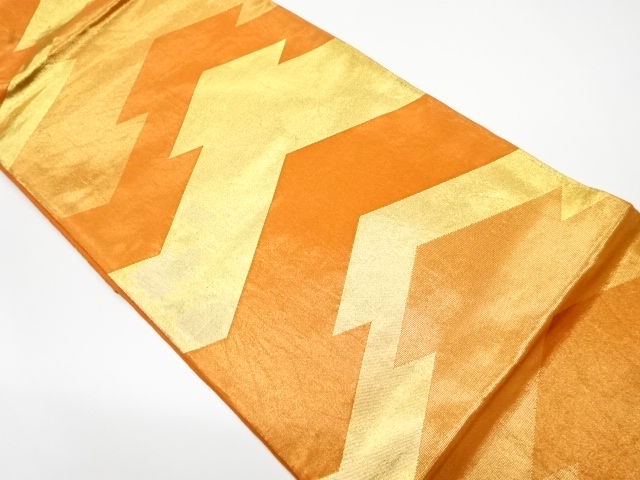 リサイクル　川島織物製　変わり松皮菱模様織出し袋帯